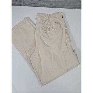 Columbia Pants Men's Size 34x31 Tan Canvas Cargo Hiking Pockets Outdoors Camping